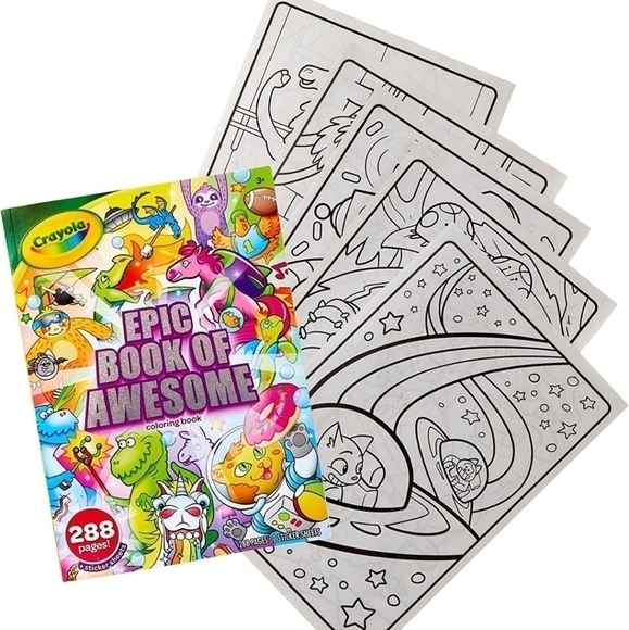 CRAYOLA Epic Book of Awesome, All-in-1 Coloring Set! - Picture 6 of 7